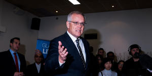 Prime Minister Scott Morrison in Melbourne on Tuesday.