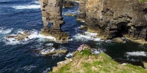 The “Castle” sea stack at Yesnaby Cliffs on mainland Orkney.