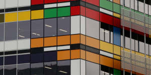 NAB's building at 800 Bourke is known as the Rubik's Cube in property circles. 