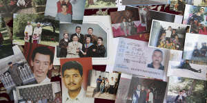 Photos from Sayfudin Shamseden's photo album of relatives and friends who entered the internment camps.