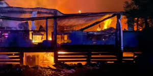 ‘It was a bonfire’:More than 50 firefighters needed to combat Hunter winery blaze