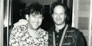 Jimmy Barnes,left,and his long-time promoter,Michael Gudinski,in the 1990s.