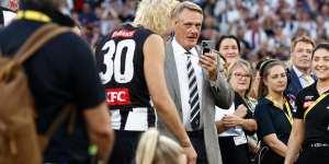 Darcy Moore with his father Peter Moore.