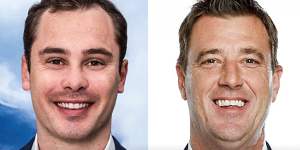 Liberal candidate Toby Williams (left) and independent Michael Regan are expected to fight for control over the NSW seat of Wakehurst. 