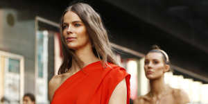 Model Robyn Lawley,pictured during Melbourne Fashion Week,has championed curve fashion.