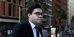 Bruce Lehrmann outside the Federal Court in Sydney on Thursday.