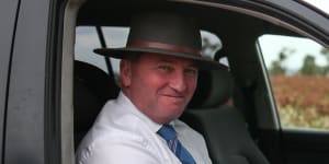 Barnaby Joyce in his Toyota Landcruiser. The vehicle is the single most popular choice among Australian politicians,