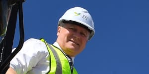 Deputy Prime Minster Michael McCormack at the airport site on Wednesday.