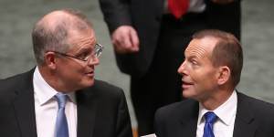 Scott Morrison with then-Prime Minister Tony Abbott in June 2015.