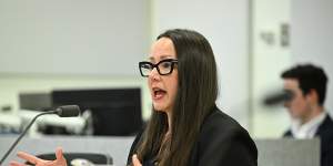 Harriet Shing,the former minister for Commonwealth Games legacy,last month at the state’s upper house inquiry into the Games.