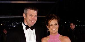 Frawley with wife Anita at a Brownlow Medal count.