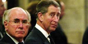 Then Australian prime minister John Howard and then-prince Charles pray at Southwark Cathedral for the Bali bombing victims in February 2003.