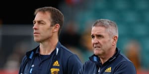 Alastair Clarkson and Chris Fagan,pictured in 2015 when at Hawthorn,have denied any wrongdoing.