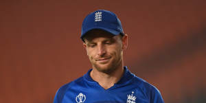 England’s dejected captain Jos Buttler after his team’s World Cup loss to Australia.