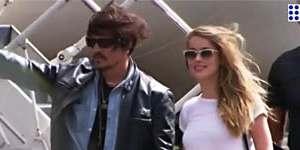 Johnny Depp and Amber Heard at Brisbane Airport.