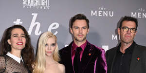 Mylod,right,with producer Betsy Koch and actors Anya Taylor-Joy and Nicholas Hoult at The Menu’s UK premiere.