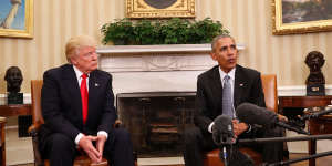 Barack Obama hosted Donald Trump in the White House soon after the 2016 election,symbolising the peaceful transfer of power. 