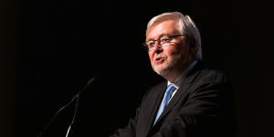 Australia’s incoming ambassador to the US,former prime minister Kevin Rudd. 