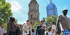 Melbourne CBD reported its highest level of foot traffic since 2015 in the first two months of the year,council data shows.