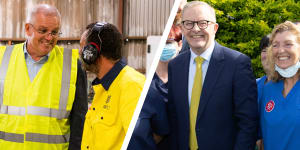 Scott Morrison and Anthony Albanese both met workers ahead of the latest unemployment figures being released.