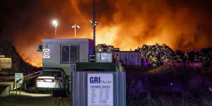 'A big explosion':Firefighters bring scrapyard blaze under control