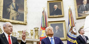 Trump and Netanyahu in the Oval Office of the White House.