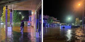 Molong’s fire brigade,as well as volunteers,were left to make rescues after the NSW SES was unable to access the town. 
