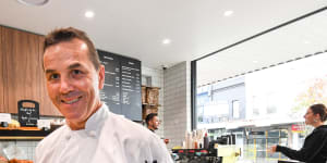 Chef Marco Bonanni shows off cupcakes at the Bondi Junction shop.