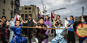 NEWS:The St George Community Wushu Centre will be performing at the Georges River Council’s Lunar New Year event. 18th January 2022,Photo:Wolter Peeters,The Sydney Morning Herald.
