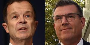NSW Opposition Leader Mark Speakman and NSW Nationals leader Dugald Saunders.