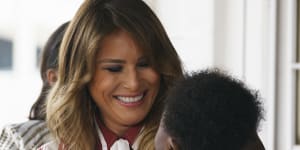 Melania Trump,in Africa (and far from Washington),seems at ease