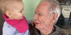 With granddaughter Veronica. 