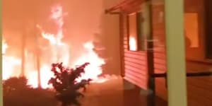 Dramatic footage shows Bilpin family home engulfed by blaze