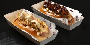 The Paco (left) and Mochi hot dogs.