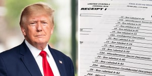 Donald Trump and the receipt for property that was seized at Mar-a-Lago.