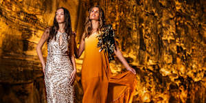Billie Jean and model Kaleema Donovan wearing First Nations label Maara Collective