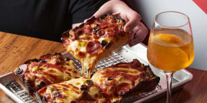 Deep End pizzeria in Fitzroy specialises in three different styles of US pizza:Chicago,New York and Detroit (pictured). 