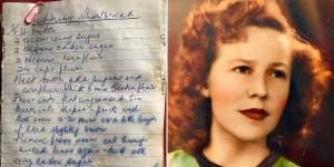 The Lightning Shortbread recipe Susan still uses today,one written down as a favourite by her mother Judy.