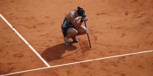 Australia's Ashleigh Barty reacts to winning her maiden grand slam at the French Open.