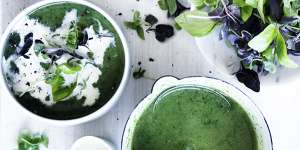 This feel-good soup is made with stock,cream,green vegetables and fresh herbs.