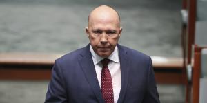 Peter Dutton when he was the minister for home affairs in 2020. 