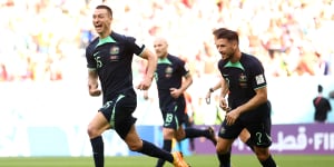 World Cup LIVE:Socceroos score historic 1-0 win over Tunisia