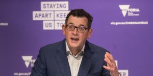The Age,News. Premier Daniel Andrews Press Conference.Pic Simon Schluter 3 August 2020