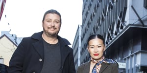 Fast,food:Snackmasters co-hosts Scott Pickett and Poh Ling Yeow.