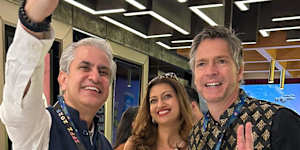 Lord Mayor Nick Reece poses for photos during his visit to India.