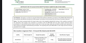 One of the samples that tested positive for asbestos.