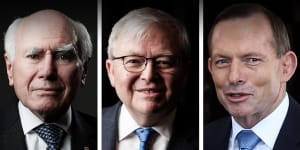 Former prime ministers John Howard,Kevin Rudd,Tony Abbott.