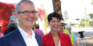 NSW Opposition leader Michael Daley and Port Stephens MP Kate Washington.