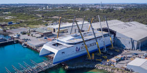 $100 million catamaran rolls out of Perth shipyard