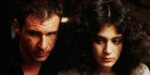 Harrison Ford and Sean Young in Blade Runner.